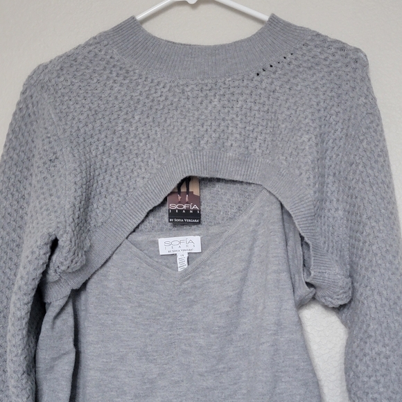 Sofia Jeans by Sofia Vergara Women's Bolero Sweater Set 2 Piece Size 1X - Picture 3 of 7